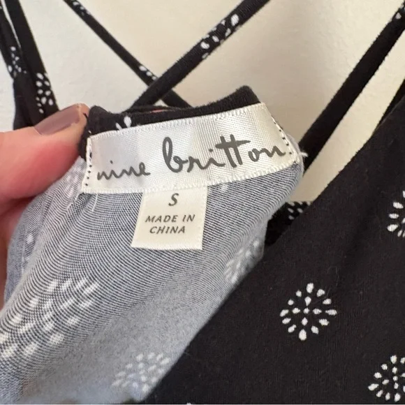 nine britton Lizzy Brushed Knit Dress Black Crisscross Back Size Small - Picture 9 of 12